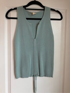Kim & Thread Sleeveless V-Neck Knit Tank Top - Light Aqua